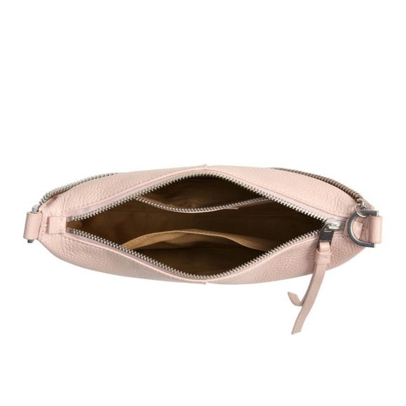 AllSaints Pink Leather Convertible Crossbody Shoulder Bag w Chain Strap NWT - Picture 7 of 12